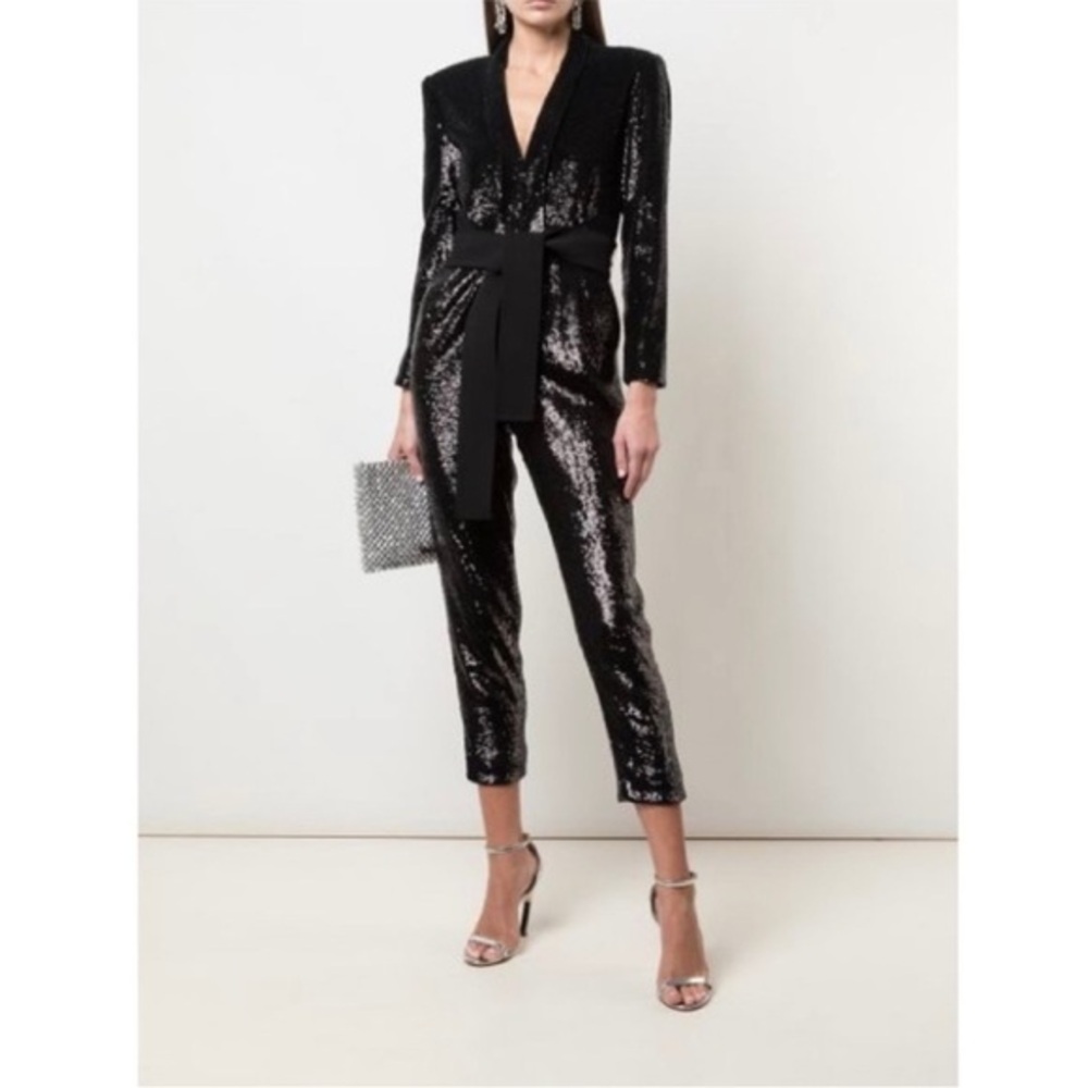 A.L.C. Jumpsuit Kieran in Black Sequins